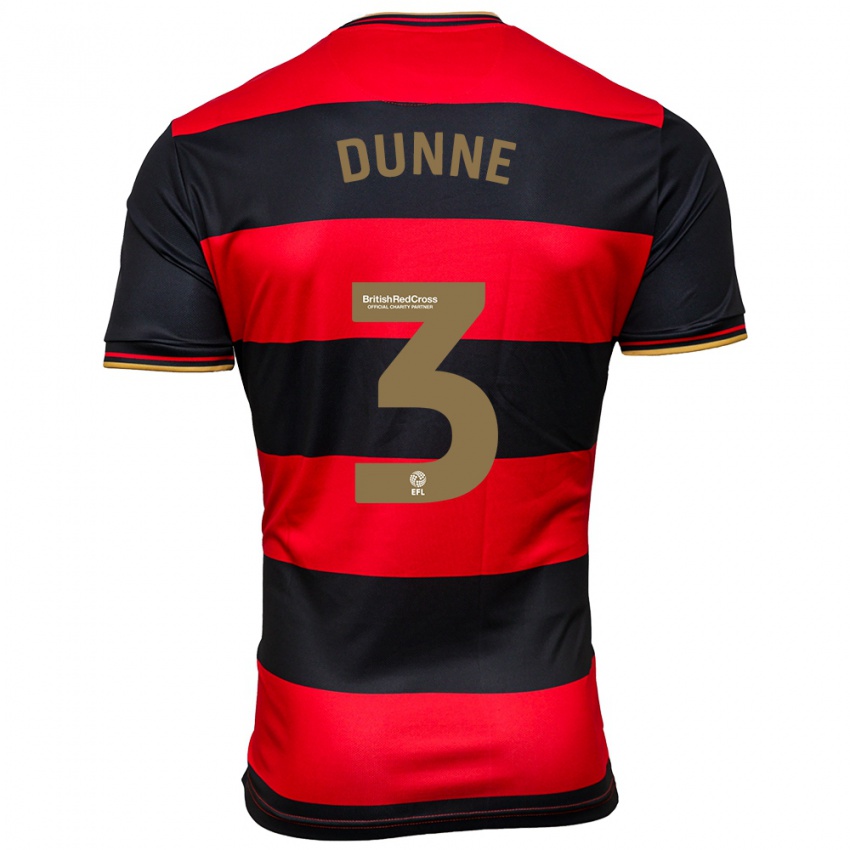 Kinderen Jimmy Dunne #3 Zwart Rood Uitshirt Uittenue 2023/24 T-Shirt België