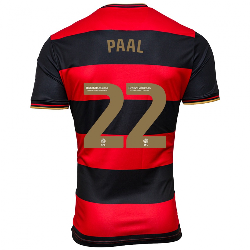 Kinderen Kenneth Paal #22 Zwart Rood Uitshirt Uittenue 2023/24 T-Shirt België