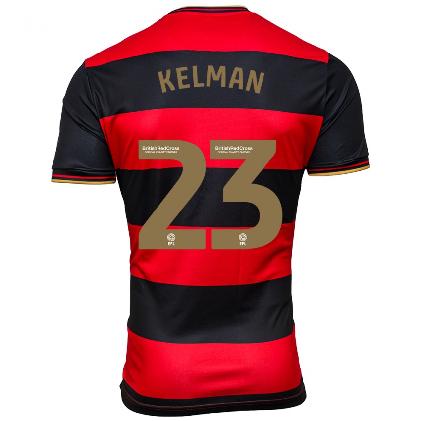 Kinderen Charlie Kelman #23 Zwart Rood Uitshirt Uittenue 2023/24 T-Shirt België