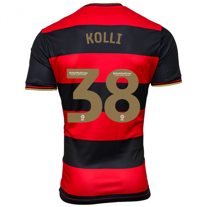 Kinderen Rayan Kolli #38 Zwart Rood Uitshirt Uittenue 2023/24 T-Shirt België