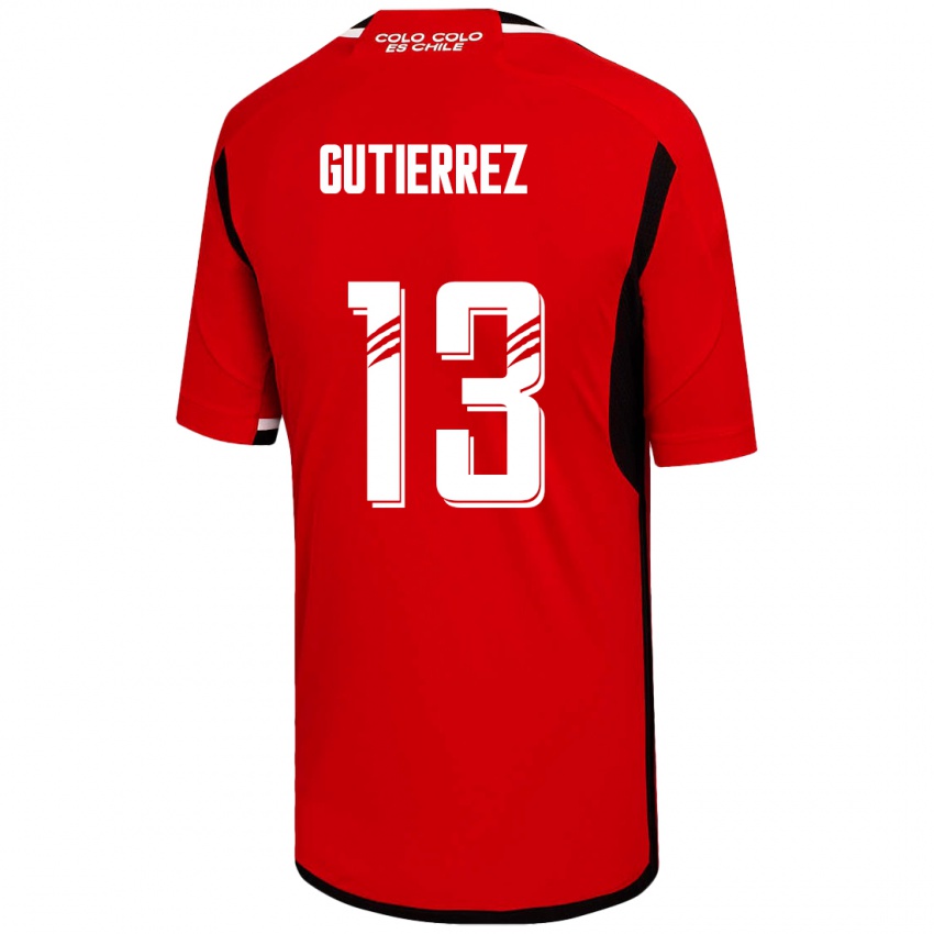 Enfant Maillot Bruno Gutiérrez #13 Rouge Tenues Extérieur 2023/24 T-Shirt Belgique