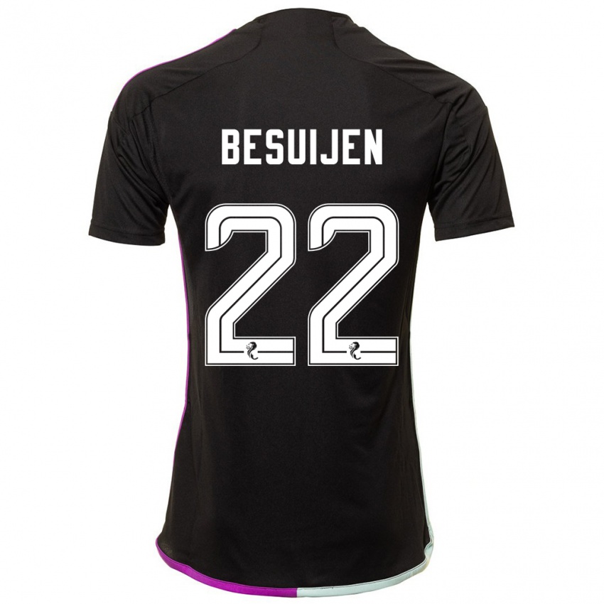 Kinderen Vicente Besuijen #22 Zwart Uitshirt Uittenue 2023/24 T-Shirt België