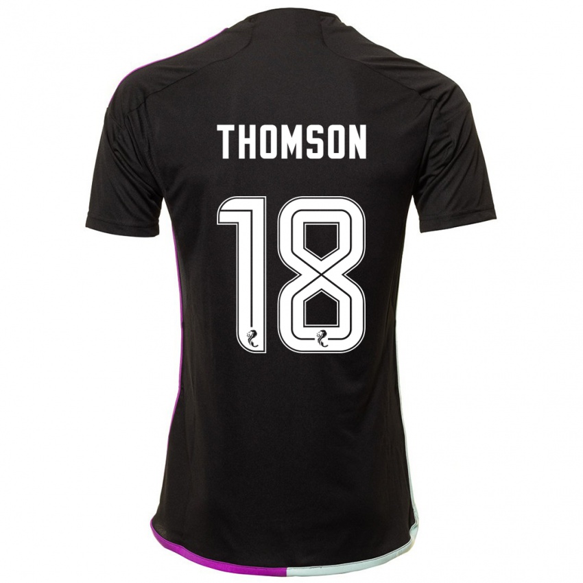Kinderen Eva Thomson #18 Zwart Uitshirt Uittenue 2023/24 T-Shirt België