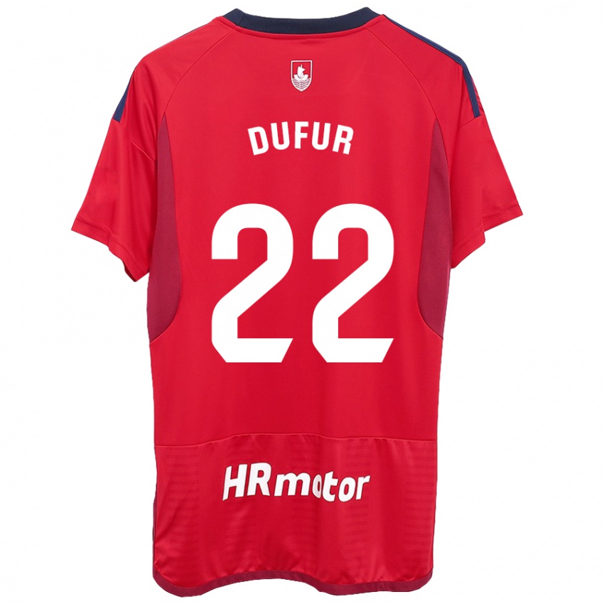 Heren Ander Dufur #22 Rood Thuisshirt Thuistenue 2023/24 T-Shirt België