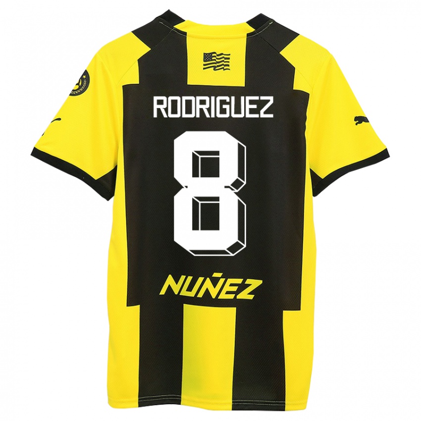 Heren Sebastián Rodríguez #8 Geel Zwart Thuisshirt Thuistenue 2023/24 T-Shirt België