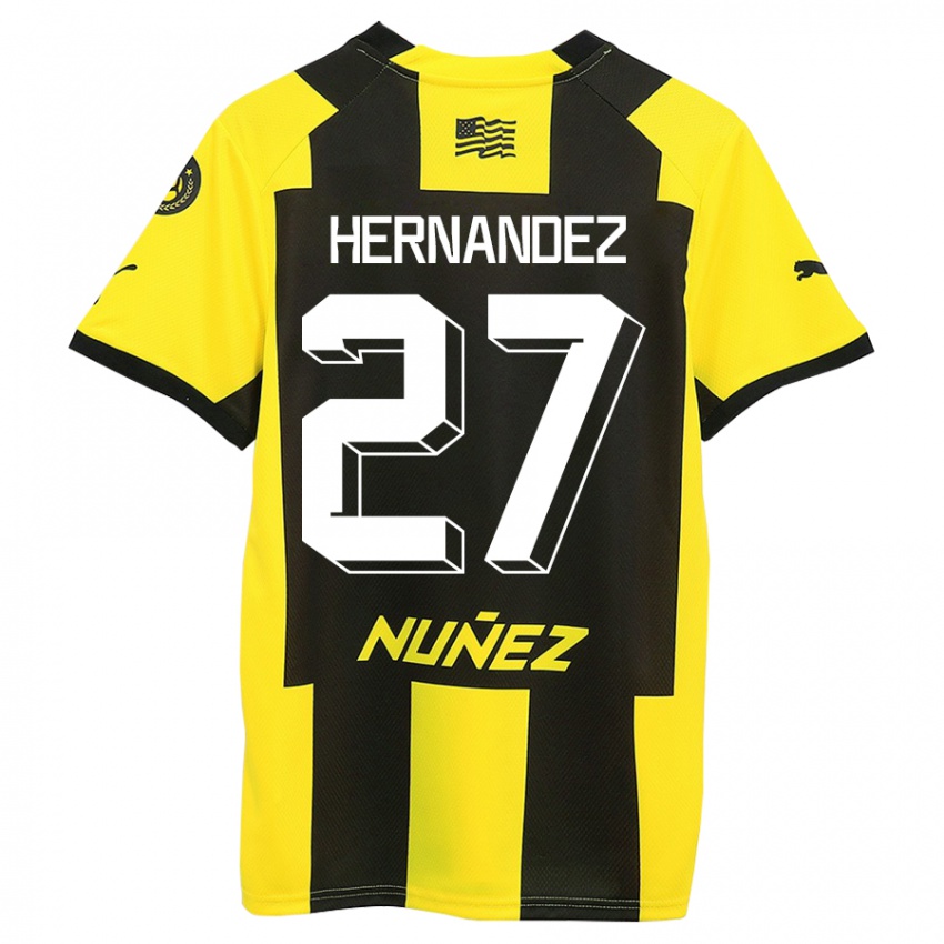 Heren Lucas Hernández #27 Geel Zwart Thuisshirt Thuistenue 2023/24 T-Shirt België