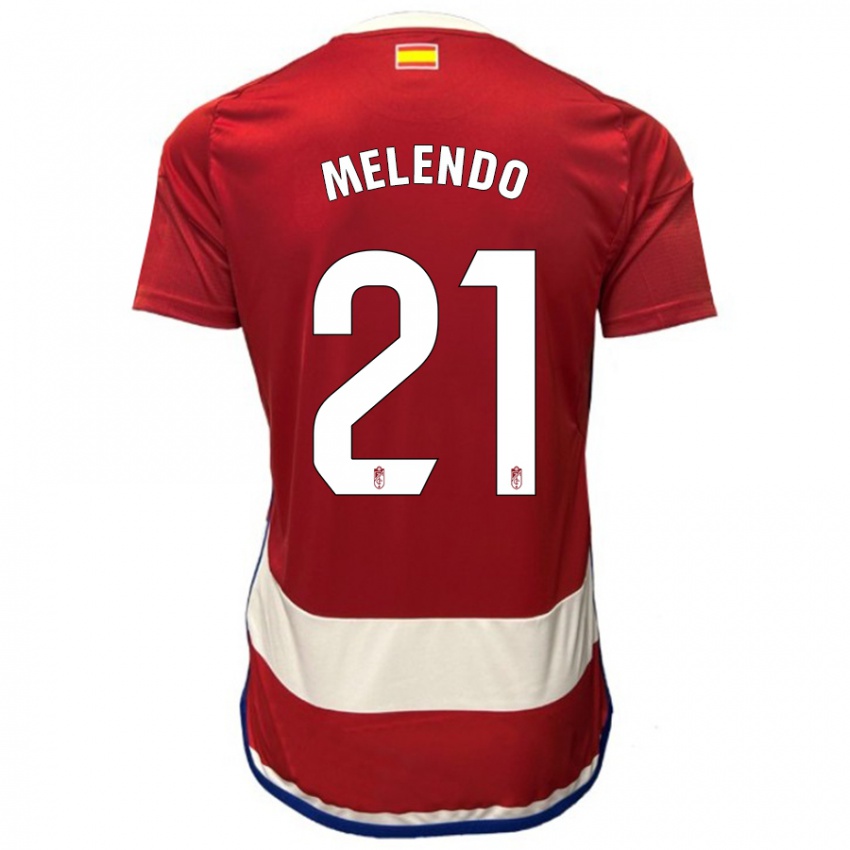 Heren Óscar Melendo #21 Rood Thuisshirt Thuistenue 2023/24 T-Shirt België