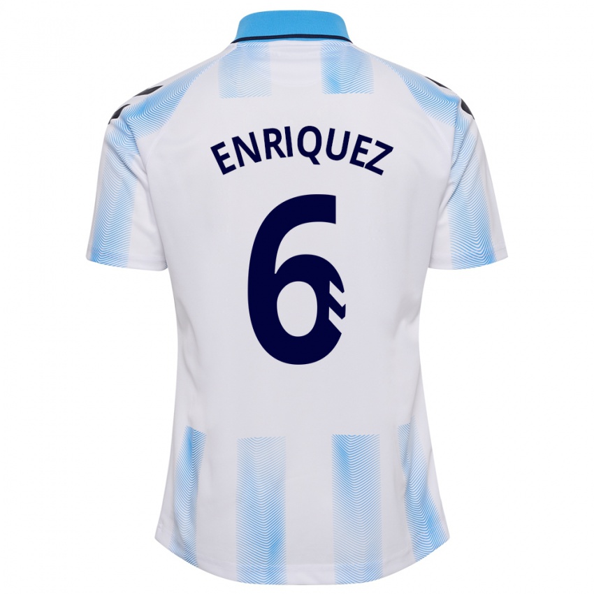 Heren Ramón Enríquez #6 Wit Blauw Thuisshirt Thuistenue 2023/24 T-Shirt België