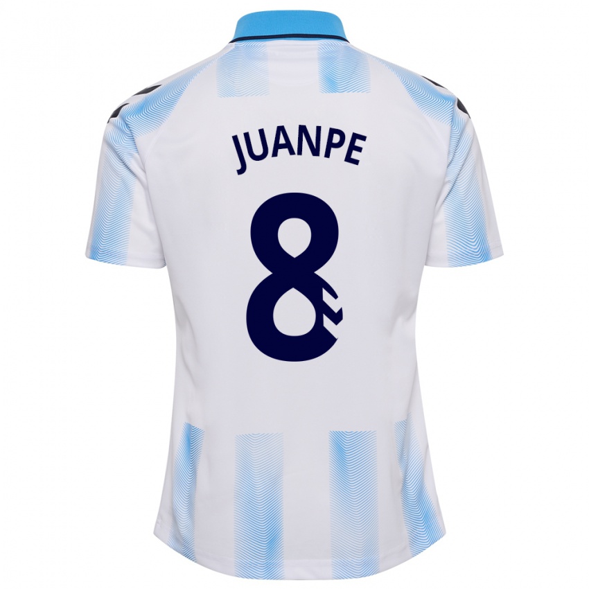 Heren Juanpe #8 Wit Blauw Thuisshirt Thuistenue 2023/24 T-Shirt België