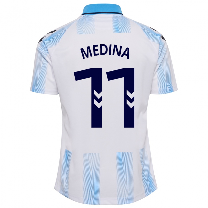 Heren Kevin Medina #11 Wit Blauw Thuisshirt Thuistenue 2023/24 T-Shirt België