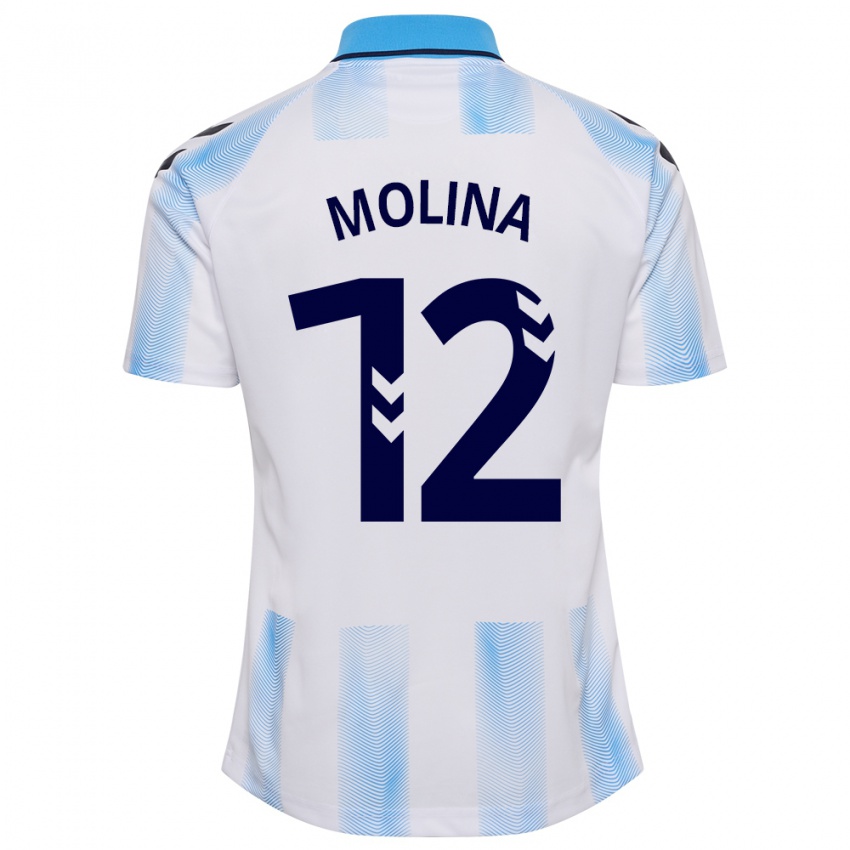 Heren Manu Molina #12 Wit Blauw Thuisshirt Thuistenue 2023/24 T-Shirt België