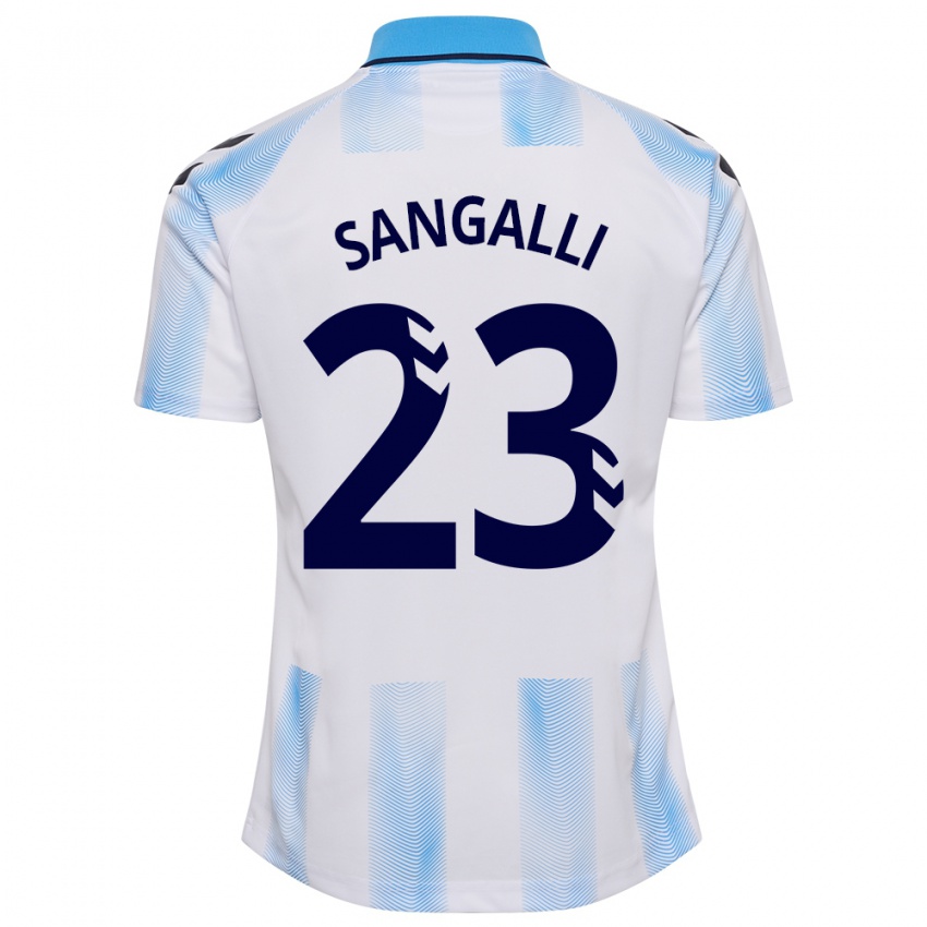 Heren Luca Sangalli #23 Wit Blauw Thuisshirt Thuistenue 2023/24 T-Shirt België