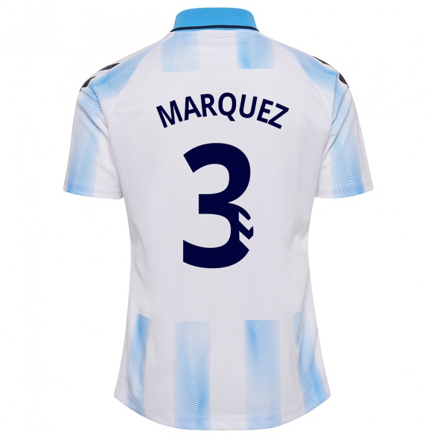 Heren David Márquez #3 Wit Blauw Thuisshirt Thuistenue 2023/24 T-Shirt België