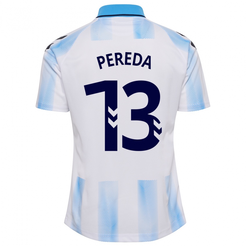 Heren Adrián Pereda #13 Wit Blauw Thuisshirt Thuistenue 2023/24 T-Shirt België