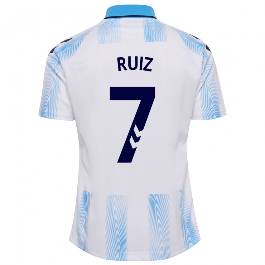 Heren María Ruiz #7 Wit Blauw Thuisshirt Thuistenue 2023/24 T-Shirt België