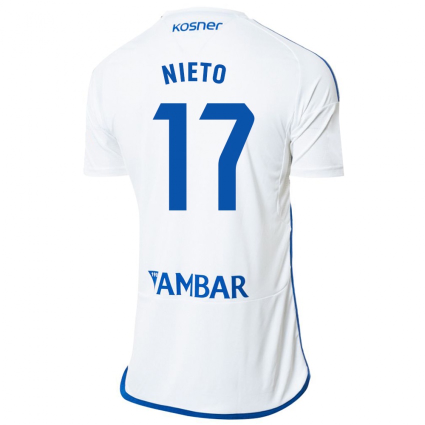 Heren Carlos Nieto #17 Wit Thuisshirt Thuistenue 2023/24 T-Shirt België