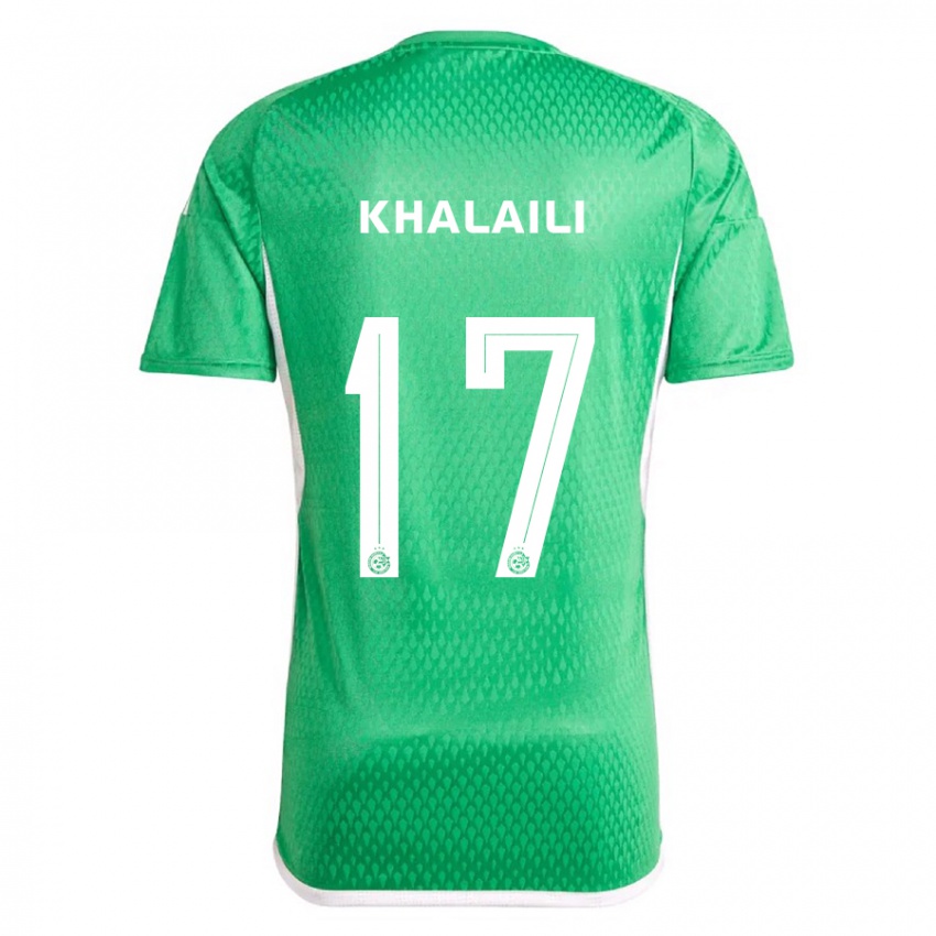 Heren Iyad Khalaili #17 Wit Blauw Thuisshirt Thuistenue 2023/24 T-Shirt België