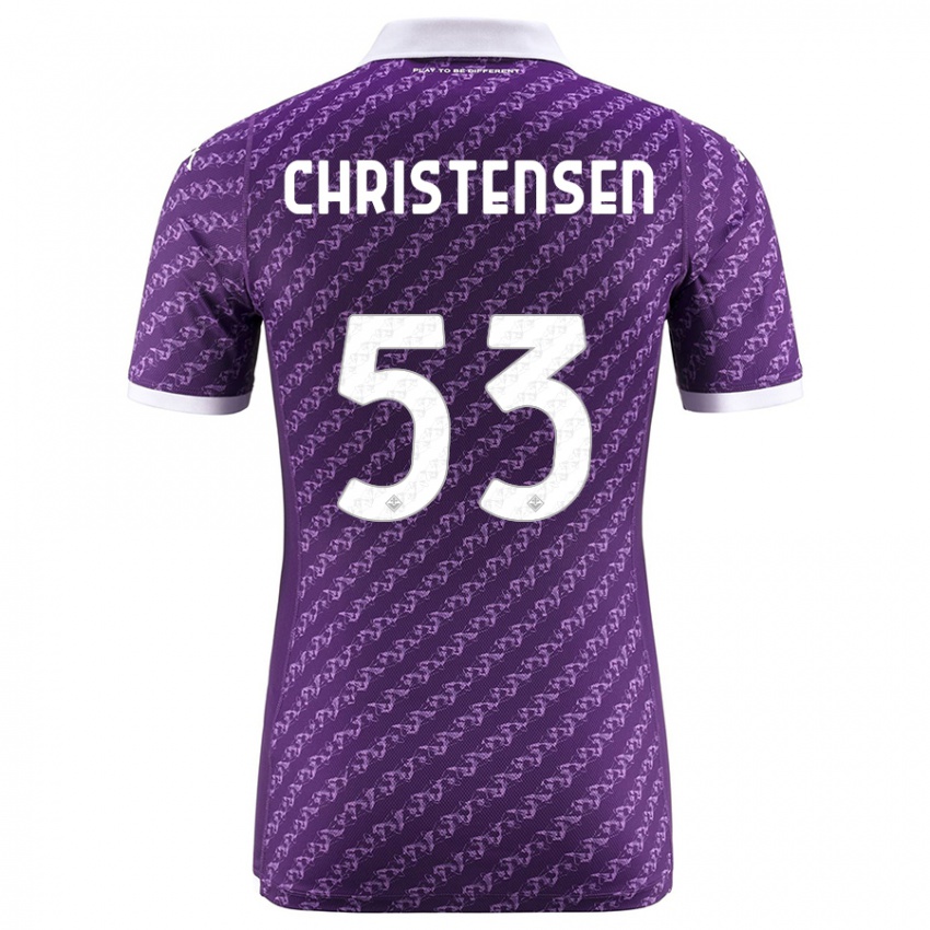 Heren Oliver Christensen #53 Viooltje Thuisshirt Thuistenue 2023/24 T-Shirt België