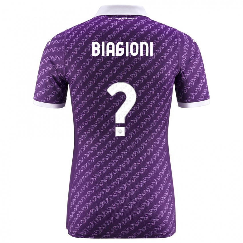 Heren Lorenzo Biagioni #0 Viooltje Thuisshirt Thuistenue 2023/24 T-Shirt België