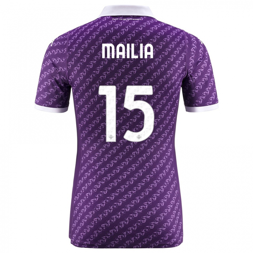 Homme Maillot Siria Mailia #15 Violet Tenues Domicile 2023/24 T-Shirt Belgique