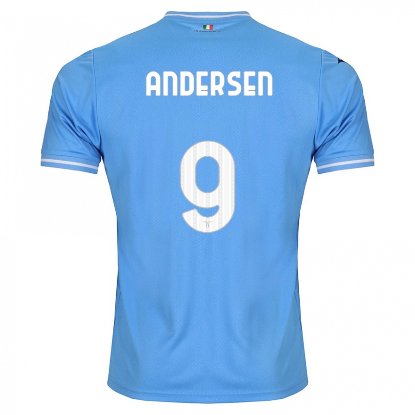 Heren Signe Holt Andersen #9 Blauw Thuisshirt Thuistenue 2023/24 T-Shirt België