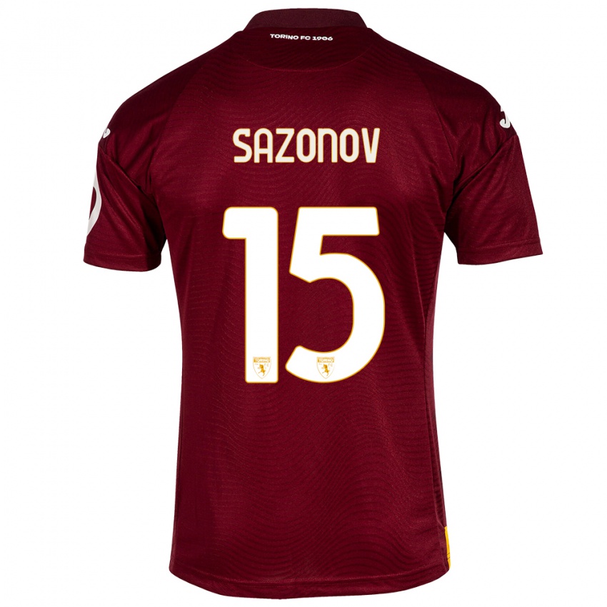 Heren Saba Sazonov #15 Donkerrood Thuisshirt Thuistenue 2023/24 T-Shirt België