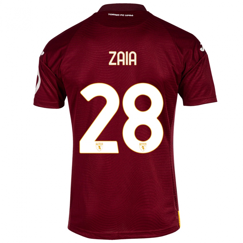 Heren Edoardo Zaia #28 Donkerrood Thuisshirt Thuistenue 2023/24 T-Shirt België