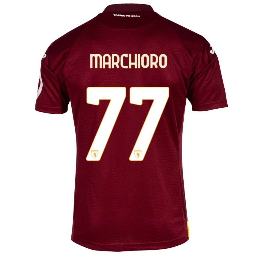Heren Raffaele Marchioro #77 Donkerrood Thuisshirt Thuistenue 2023/24 T-Shirt België