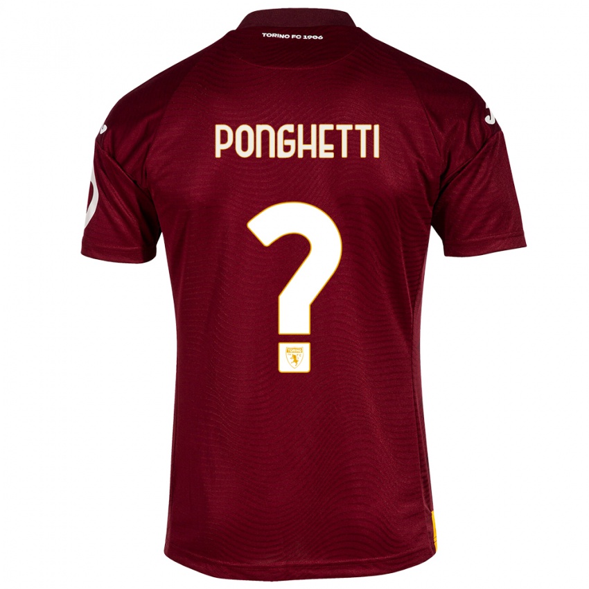 Heren Matteo Ponghetti #0 Donkerrood Thuisshirt Thuistenue 2023/24 T-Shirt België