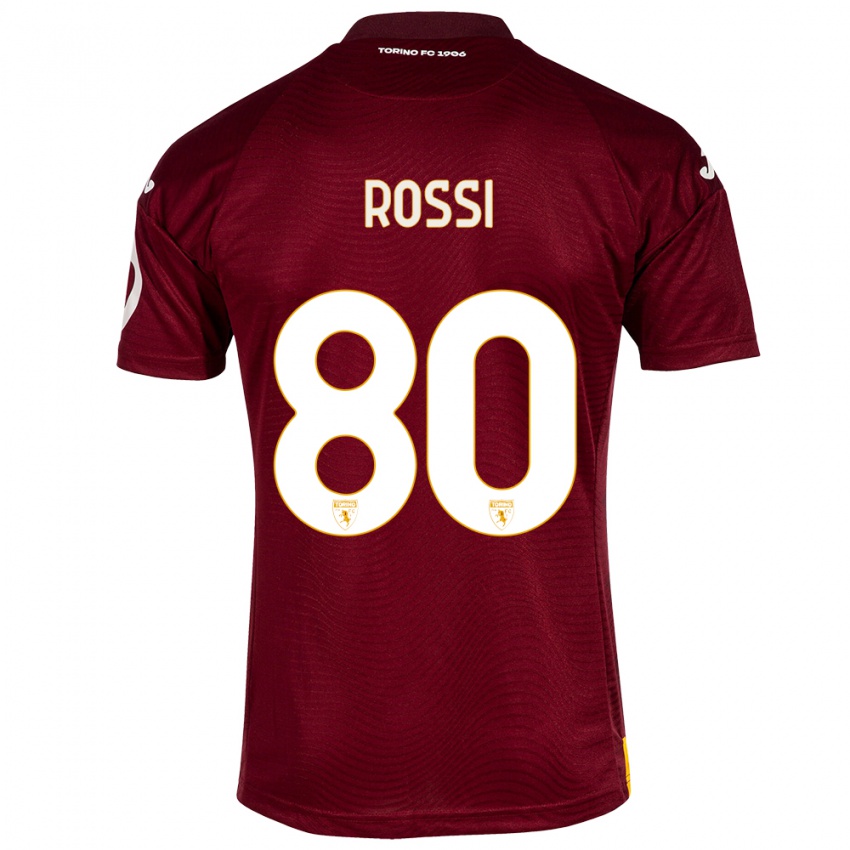Heren Simone Rossi #80 Donkerrood Thuisshirt Thuistenue 2023/24 T-Shirt België