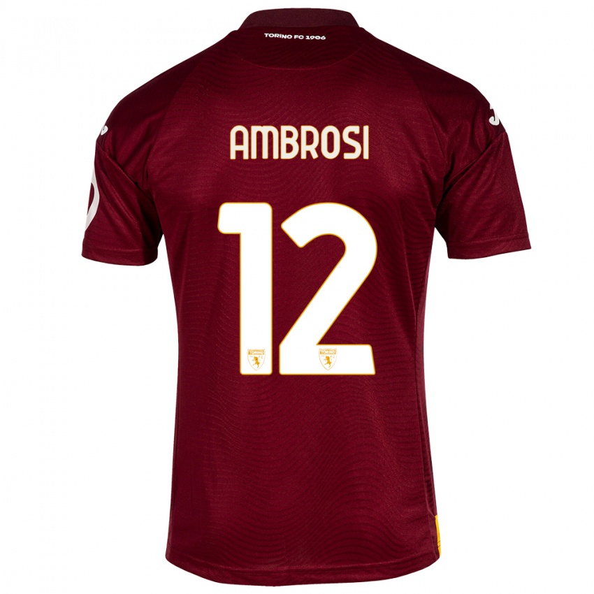 Heren Martina Ambrosi #12 Donkerrood Thuisshirt Thuistenue 2023/24 T-Shirt België
