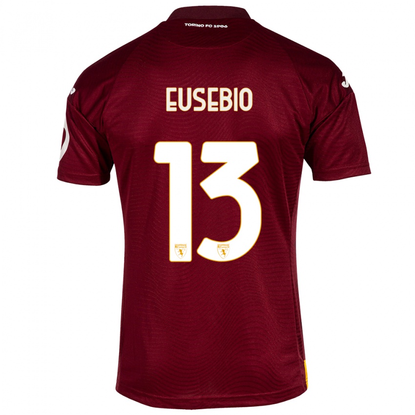 Heren Chiara Eusebio #13 Donkerrood Thuisshirt Thuistenue 2023/24 T-Shirt België