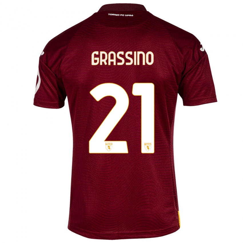 Heren Giulia Grassino #21 Donkerrood Thuisshirt Thuistenue 2023/24 T-Shirt België
