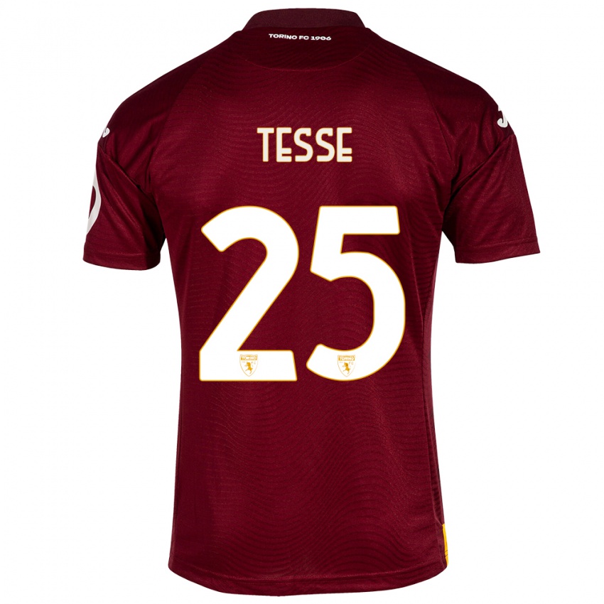 Heren Manuela Tesse #25 Donkerrood Thuisshirt Thuistenue 2023/24 T-Shirt België