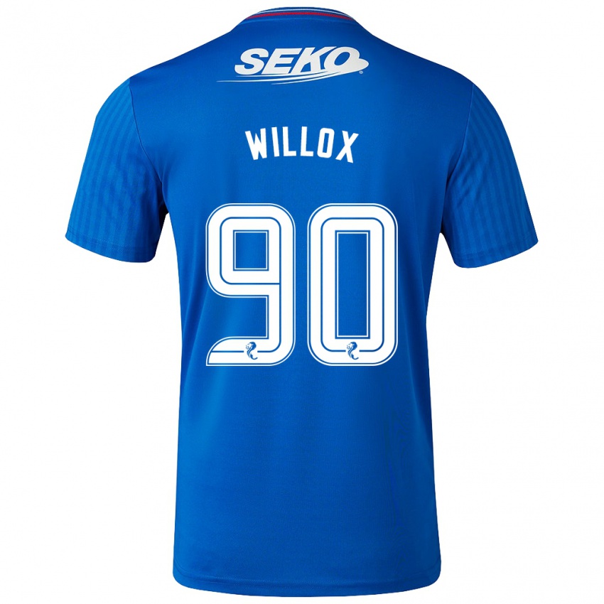 Homme Maillot Kieron Willox #90 Bleu Tenues Domicile 2023/24 T-Shirt Belgique