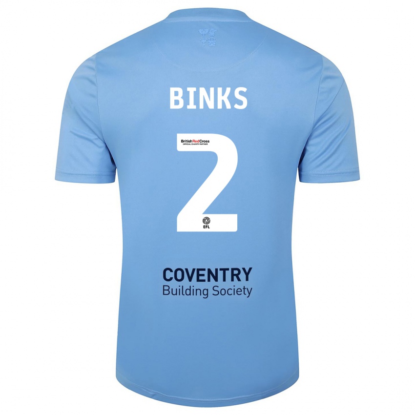 Heren Luis Binks #2 Hemelsblauw Thuisshirt Thuistenue 2023/24 T-Shirt België