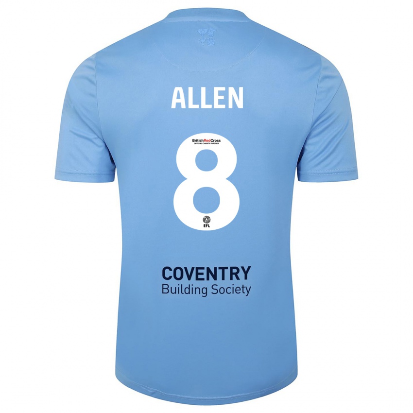 Heren Jamie Allen #8 Hemelsblauw Thuisshirt Thuistenue 2023/24 T-Shirt België