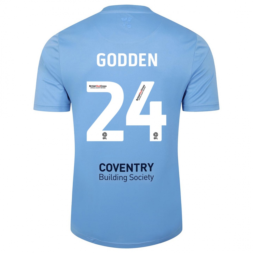 Heren Matt Godden #24 Hemelsblauw Thuisshirt Thuistenue 2023/24 T-Shirt België
