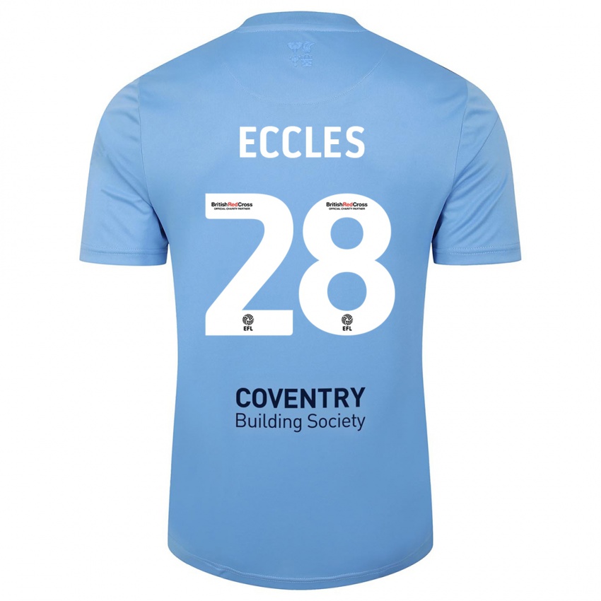 Heren Josh Eccles #28 Hemelsblauw Thuisshirt Thuistenue 2023/24 T-Shirt België