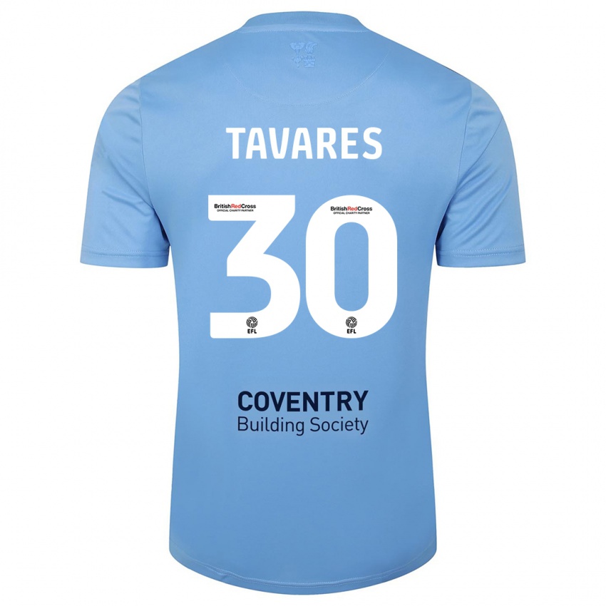 Heren Fábio Tavares #30 Hemelsblauw Thuisshirt Thuistenue 2023/24 T-Shirt België