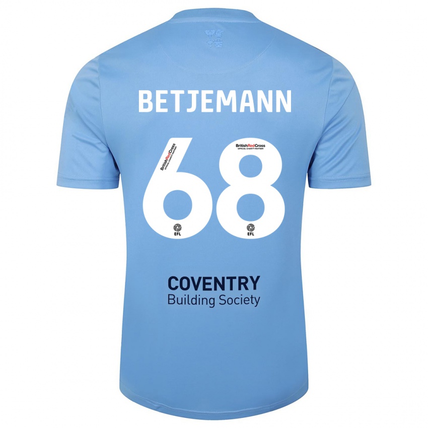Heren Elliot Betjemann #68 Hemelsblauw Thuisshirt Thuistenue 2023/24 T-Shirt België