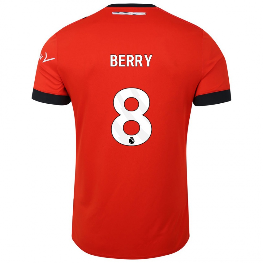 Homme Maillot Luke Berry #8 Rouge Tenues Domicile 2023/24 T-Shirt Belgique