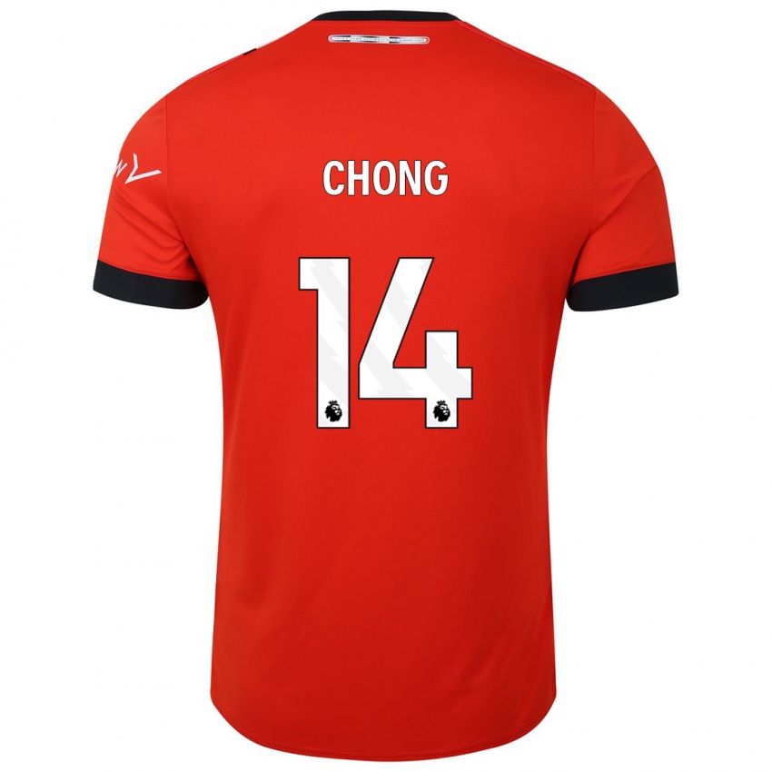 Homme Maillot Tahith Chong #14 Rouge Tenues Domicile 2023/24 T-Shirt Belgique
