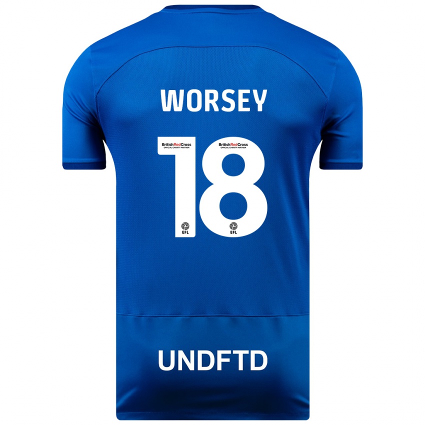 Heren Louanne Worsey #18 Blauw Thuisshirt Thuistenue 2023/24 T-Shirt België