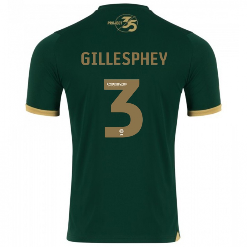 Homme Maillot Macaulay Gillesphey #3 Vert Tenues Domicile 2023/24 T-Shirt Belgique