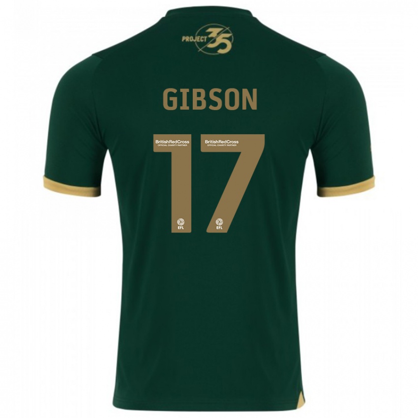 Homme Maillot Lewis Gibson #17 Vert Tenues Domicile 2023/24 T-Shirt Belgique