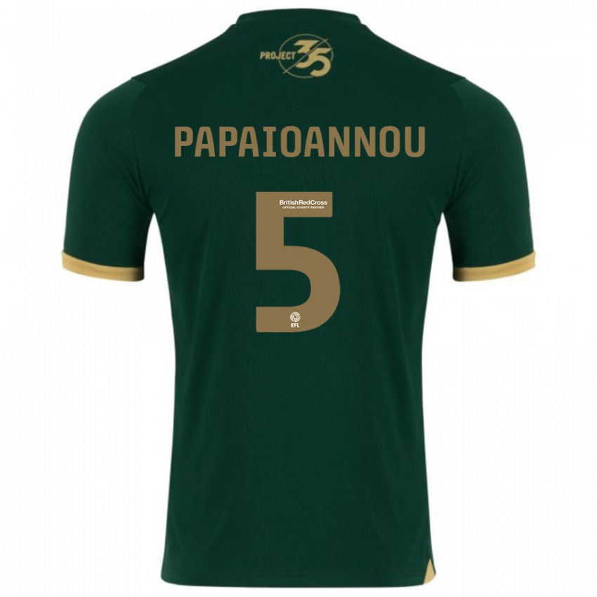 Homme Maillot Panagiota Papaioannou #5 Vert Tenues Domicile 2023/24 T-Shirt Belgique