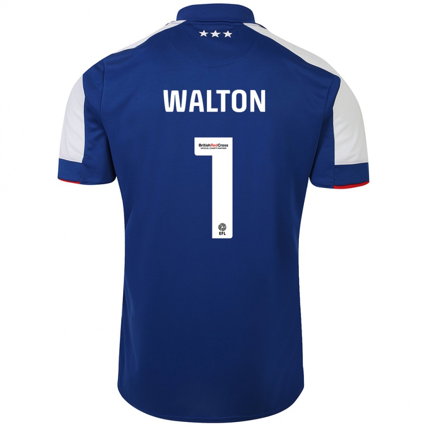 Heren Christian Walton #1 Blauw Thuisshirt Thuistenue 2023/24 T-Shirt België