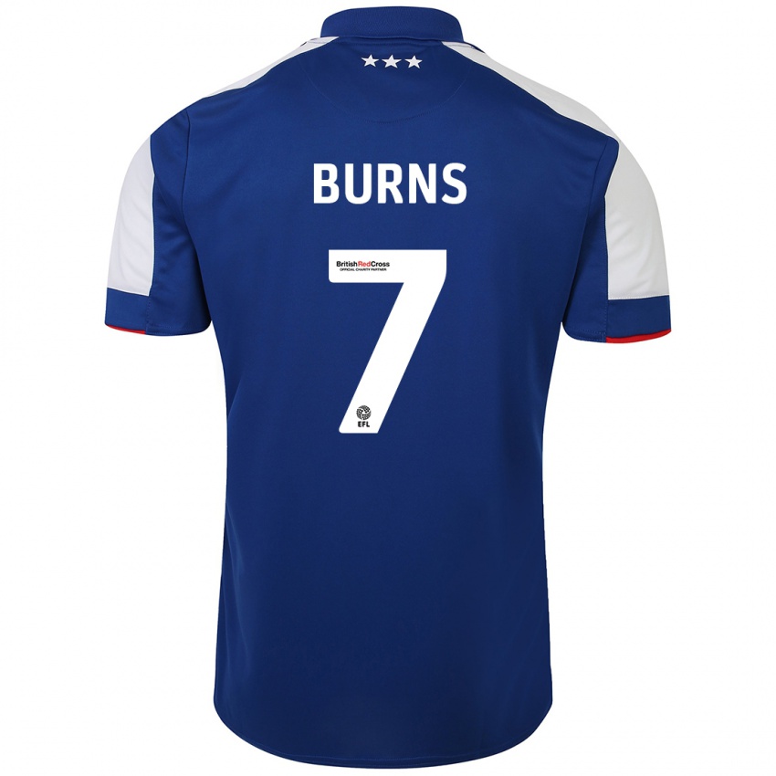 Heren Wes Burns #7 Blauw Thuisshirt Thuistenue 2023/24 T-Shirt België