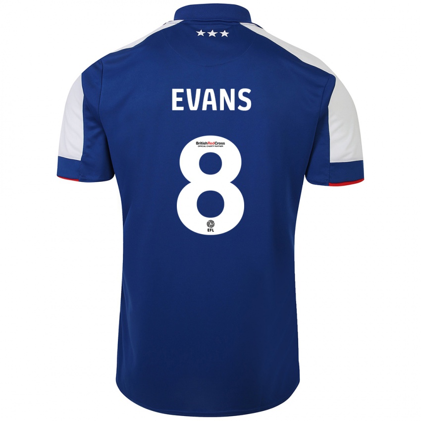 Heren Lee Evans #8 Blauw Thuisshirt Thuistenue 2023/24 T-Shirt België